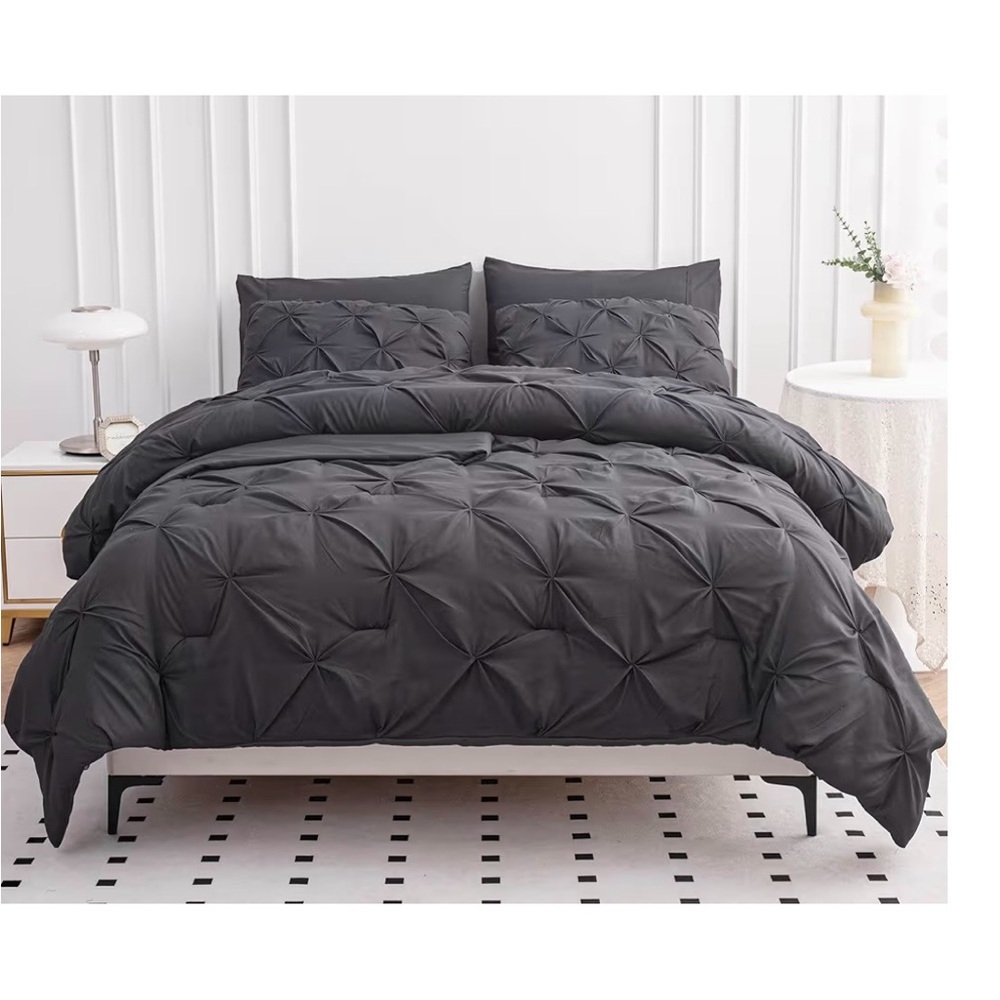 Elegant Gray Bedding Set.  ~ pin tuck - Picture 3 of 8
